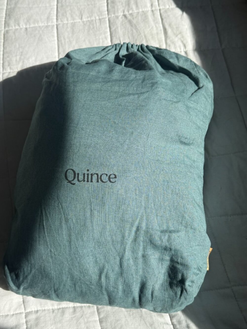 Quince European Linen Duvet Cover Set Queen Ocean NWT